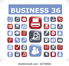 36 business buttons. vector