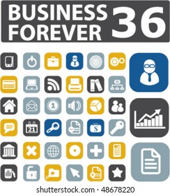 36 business forever buttons. vector