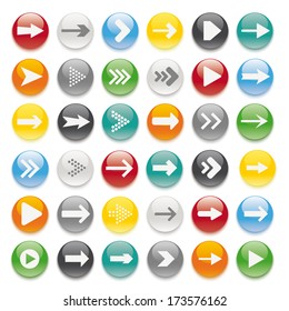 36 buttons on the white background.  Eps 10 vector file.