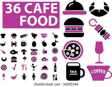 36 cafe & food signs. vector