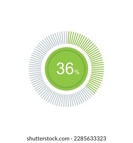 36% circle diagrams Infographics vector, 36 Percentage ready to use for web design ux-ui.