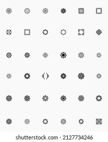36 collections of ornaments with elegant shapes. A collection of ornaments for cover background materials, flyers, banners, certificates, brochures and others. Vector can be edited.