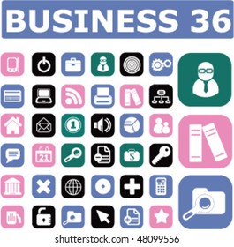 36 cute business buttons. vector
