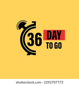 36 days to go last countdown icon. treaty six days go sale price offer promo deal timer, 36 day only, Countdown left days banner. count time sale. Vector illustration, number of days left badge