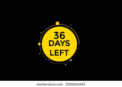 Quedan 36 días, icono, estilo, temporizador, cuenta regresiva, reloj, tiempo, fondo, Plantilla, quedan 36 días, cuenta regresiva, pegatina, Anuncio izquierdo, negocio, venta, Botón de etiquetas
