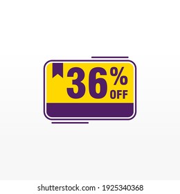 36 discount, Sales Vector badges for Labels, , Stickers, Banners, Tags, Web Stickers, New offer. Discount origami sign banner