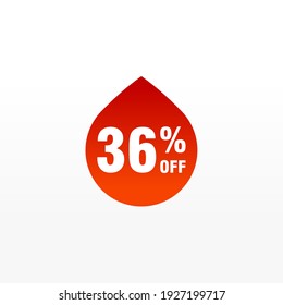 36 discount, Sales Vector badges for Labels, , Stickers, Banners, Tags, Web Stickers, New offer. Discount origami sign banner