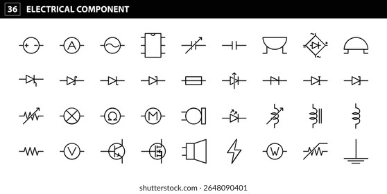 36 Electrical Component Symbols: Essential Circuit Diagrams for Engineering, Electronics, and STEM Education