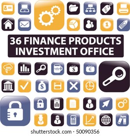 36 productos financieros. vector