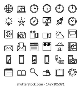 36 flat icon technology art in artboard
