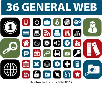 36 general web buttons. vector