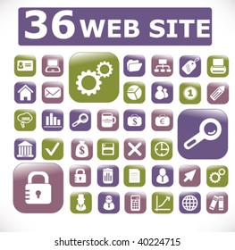 36 glamour web site buttons. vector