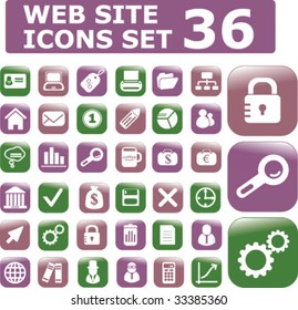 36 brillantes botones de sitio web. serie pastel. vector.