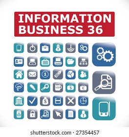 36 icons information business - vector set