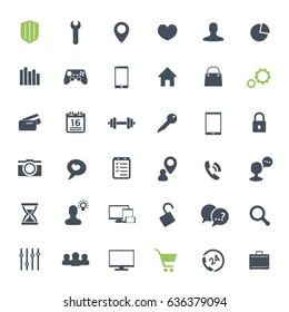 36 icons set for web design, infographics and apps