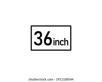36 inches icon vector illustration, 36 inch size