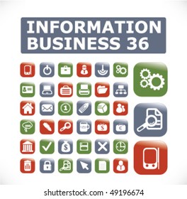 36 information business buttons. vector