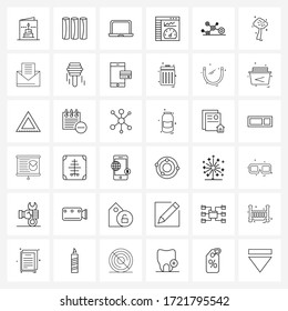 36 Interface Line Icon Set Of Modern Symbols On Medical; Info Graphic; Laptop; Dashboard; Admin Panel Vector Illustration