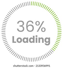 36 % Ladung. 36 % Kreisdiagramme Infografik-Vektorgrafik, 36 % einsatzbereit für Webdesign ux-ui