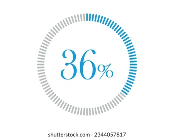 36% Loading. 36% circle diagrams Infographics vector, Percentage ready to use for web design. svg
