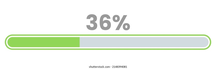 36% Loading. 36% progress bar Infographics vector, 36 Percentage ready to use for web design ux-ui svg