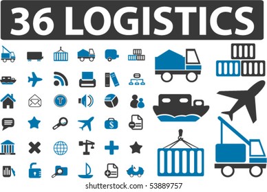 36 logistics signs. vector