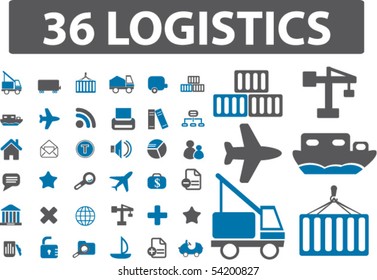 36 logistics signs. vector