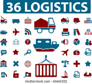 36 logistics signs. vector