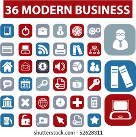 36 modernos botones de negocios. vector