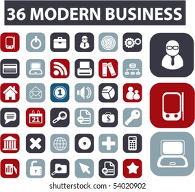 36 modern business buttons. vector. please, visit my portfolio to find more cool vectors.