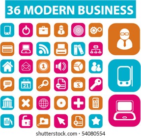 36 modern business buttons. vector