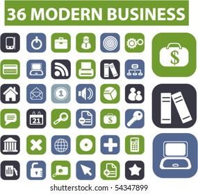36 modern business buttons. vector