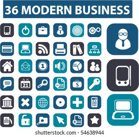 36 modern business buttons. vector