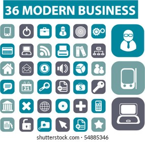 36 modern business buttons. vector