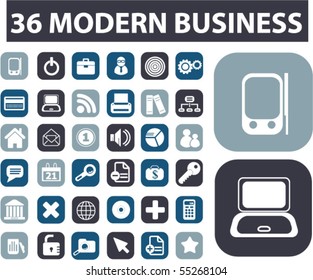 36 modern business buttons. vector