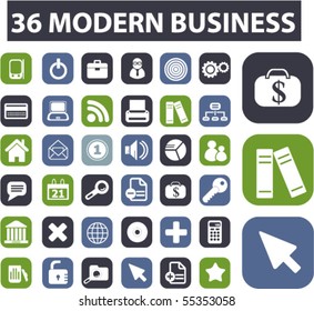 36 modern business buttons. vector