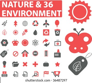 36 nature & environment icons. vector