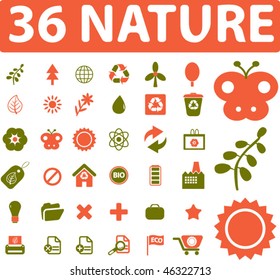 36 nature signs. vector