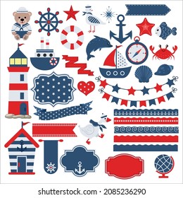 36 nautical cliparts. Marine scrapbooking clipart. Ocean Clipart. Graphics. Marine Clip Art.