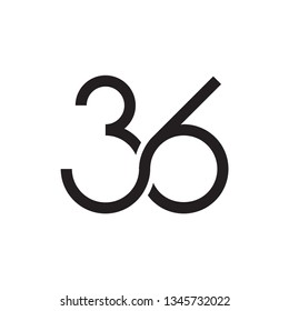 36 Number Logo Template Vector Icon Stock Vector (Royalty Free) 1345732022