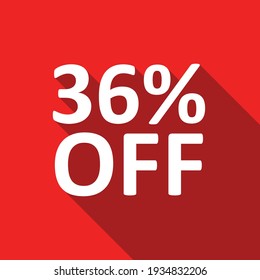 36% de texto blanco sobre fondo rojo
