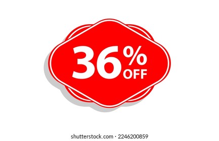 36 marca de icono vectorial de descuento de etiqueta de oferta