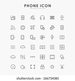 36 phone and communication minimal line icons