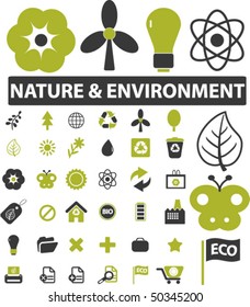 36 signos pro naturaleza y medio ambiente. vector
