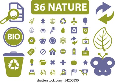 36 pro nature & environment signs. vector