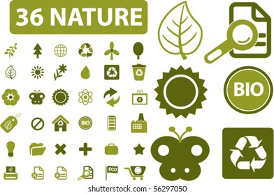 36 pro nature & environment signs. vector