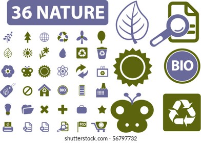 36 pro nature signs. vector
