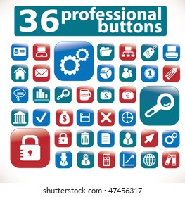 36 professional buttons. vector
