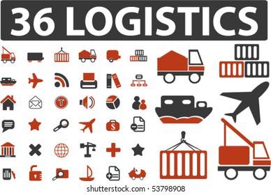 36 professional logistics signs. vector