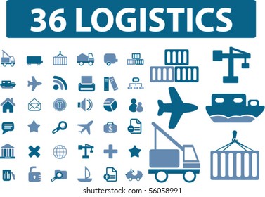 36 professional logistics signs. vector